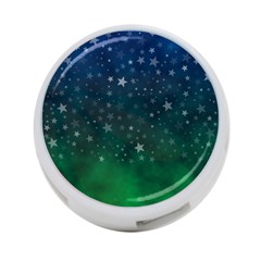 Background Blue Green Stars Night 4-Port USB Hub (One Side)