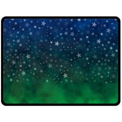 Background Blue Green Stars Night Fleece Blanket (Large) 