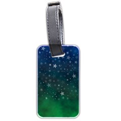 Background Blue Green Stars Night Luggage Tag (two sides)