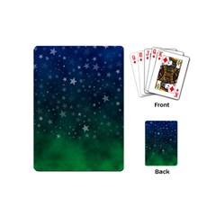 Background Blue Green Stars Night Playing Cards Single Design (Mini)