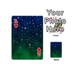 Background Blue Green Stars Night Playing Cards 54 Designs (Mini) Front - HeartA