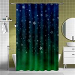 Background Blue Green Stars Night Shower Curtain 48  x 72  (Small)  Curtain(48  X 72 ) - 42.18 x64.8  Curtain(48  X 72 )