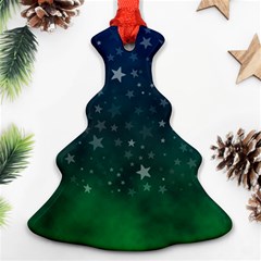 Background Blue Green Stars Night Ornament (Christmas Tree) 