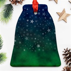 Background Blue Green Stars Night Ornament (Bell)