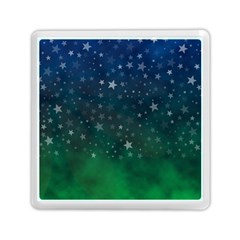 Background Blue Green Stars Night Memory Card Reader (Square)