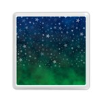 Background Blue Green Stars Night Memory Card Reader (Square) Front