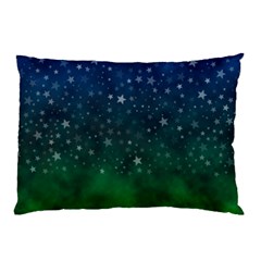 Background Blue Green Stars Night Pillow Case (Two Sides)