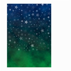 Background Blue Green Stars Night Small Garden Flag (Two Sides)