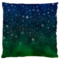 Background Blue Green Stars Night Large Cushion Case (Two Sides)