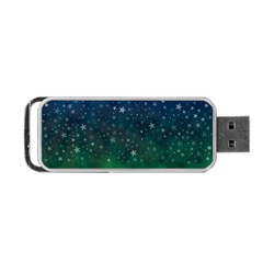 Background Blue Green Stars Night Portable USB Flash (Two Sides)