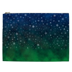 Background Blue Green Stars Night Cosmetic Bag (XXL)