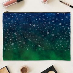 Background Blue Green Stars Night Cosmetic Bag (XXXL)