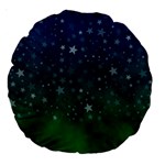 Background Blue Green Stars Night Large 18  Premium Round Cushions Front