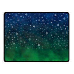 Background Blue Green Stars Night Double Sided Fleece Blanket (Small) 