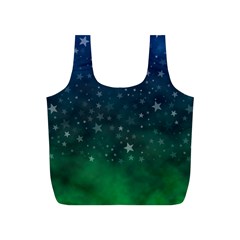 Background Blue Green Stars Night Full Print Recycle Bag (S)