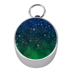 Background Blue Green Stars Night Mini Silver Compasses