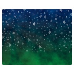 Background Blue Green Stars Night Double Sided Flano Blanket (Medium) 