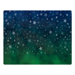 Background Blue Green Stars Night Double Sided Flano Blanket (Large) 