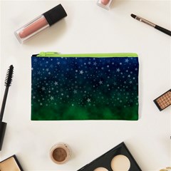 Background Blue Green Stars Night Cosmetic Bag (XS)