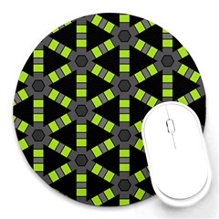 Backgrounds Green Grey Lines Round Mousepads by HermanTelo