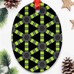 Backgrounds Green Grey Lines Ornament (oval) by HermanTelo