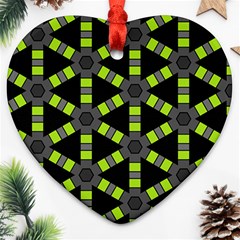 Backgrounds Green Grey Lines Ornament (heart) by HermanTelo