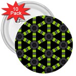 Backgrounds Green Grey Lines 3  Buttons (10 pack)  Front