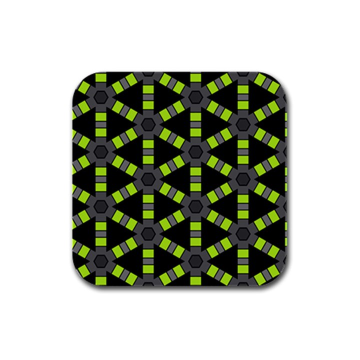 Backgrounds Green Grey Lines Rubber Square Coaster (4 pack) 