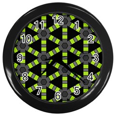 Backgrounds Green Grey Lines Wall Clock (black) by HermanTelo