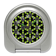 Backgrounds Green Grey Lines Travel Alarm Clock