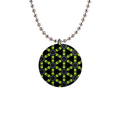 Backgrounds Green Grey Lines 1  Button Necklace by HermanTelo