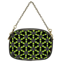 Backgrounds Green Grey Lines Chain Purse (one Side)