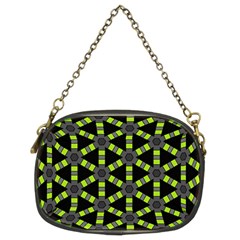 Backgrounds Green Grey Lines Chain Purse (two Sides)