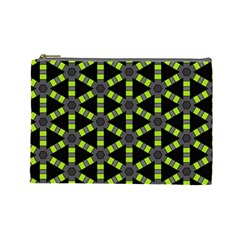 Backgrounds Green Grey Lines Cosmetic Bag (large) by HermanTelo