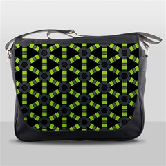 Backgrounds Green Grey Lines Messenger Bag by HermanTelo