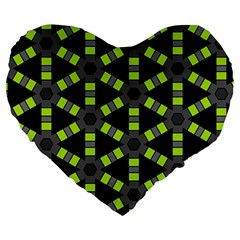 Backgrounds Green Grey Lines Large 19  Premium Heart Shape Cushions by HermanTelo