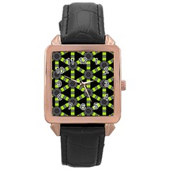 Backgrounds Green Grey Lines Rose Gold Leather Watch 