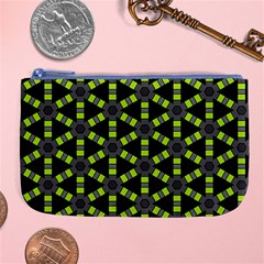 Backgrounds Green Grey Lines Large Coin Purse by HermanTelo