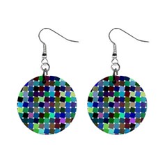 Geometric Background Colorful Mini Button Earrings