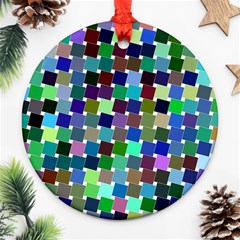 Geometric Background Colorful Round Ornament (two Sides)