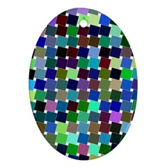 Geometric Background Colorful Oval Ornament (two Sides)