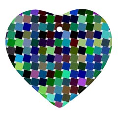 Geometric Background Colorful Heart Ornament (two Sides)