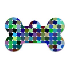 Geometric Background Colorful Dog Tag Bone (two Sides)