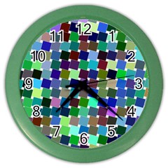 Geometric Background Colorful Color Wall Clock by HermanTelo