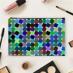 Geometric Background Colorful Cosmetic Bag (large)