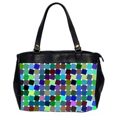 Geometric Background Colorful Oversize Office Handbag (2 Sides) by HermanTelo