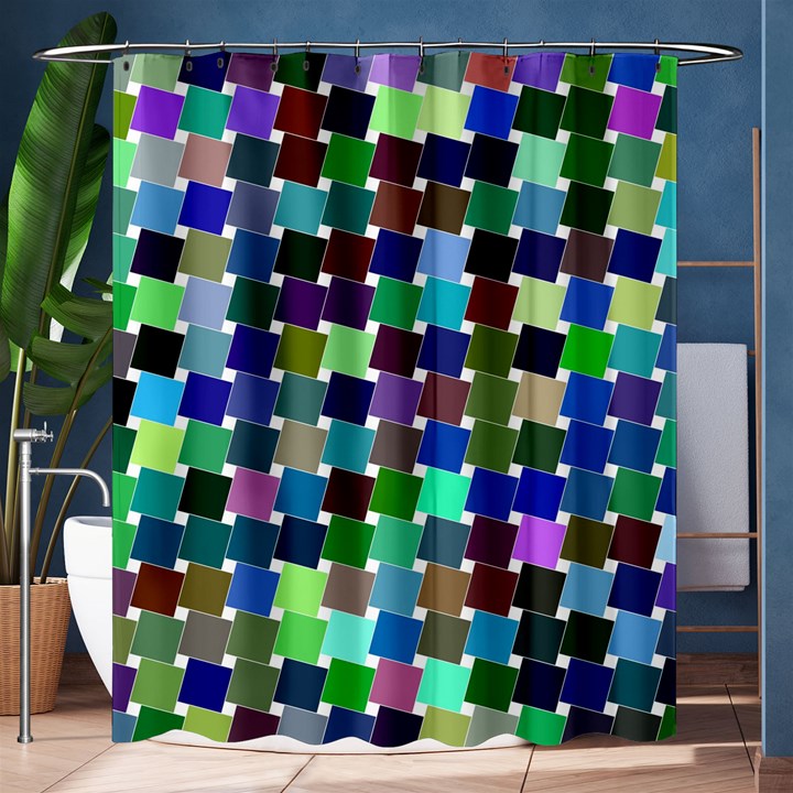 Geometric Background Colorful Shower Curtain 60  x 72  (Medium) 