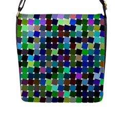 Geometric Background Colorful Flap Closure Messenger Bag (l)