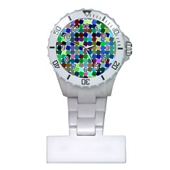 Geometric Background Colorful Plastic Nurses Watch