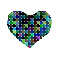 Geometric Background Colorful Standard 16  Premium Flano Heart Shape Cushions